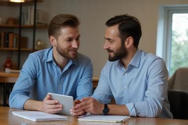 Consultation meeting with a financial advisor reviewing charts